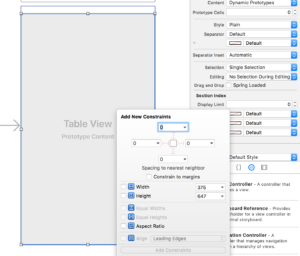 Set the layout constraints to 0 so the table view is full screen.