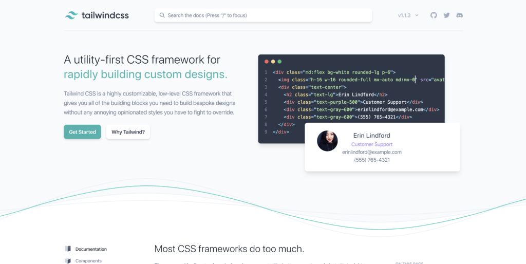 Tailwind css, top css frameworks to look out for 2020